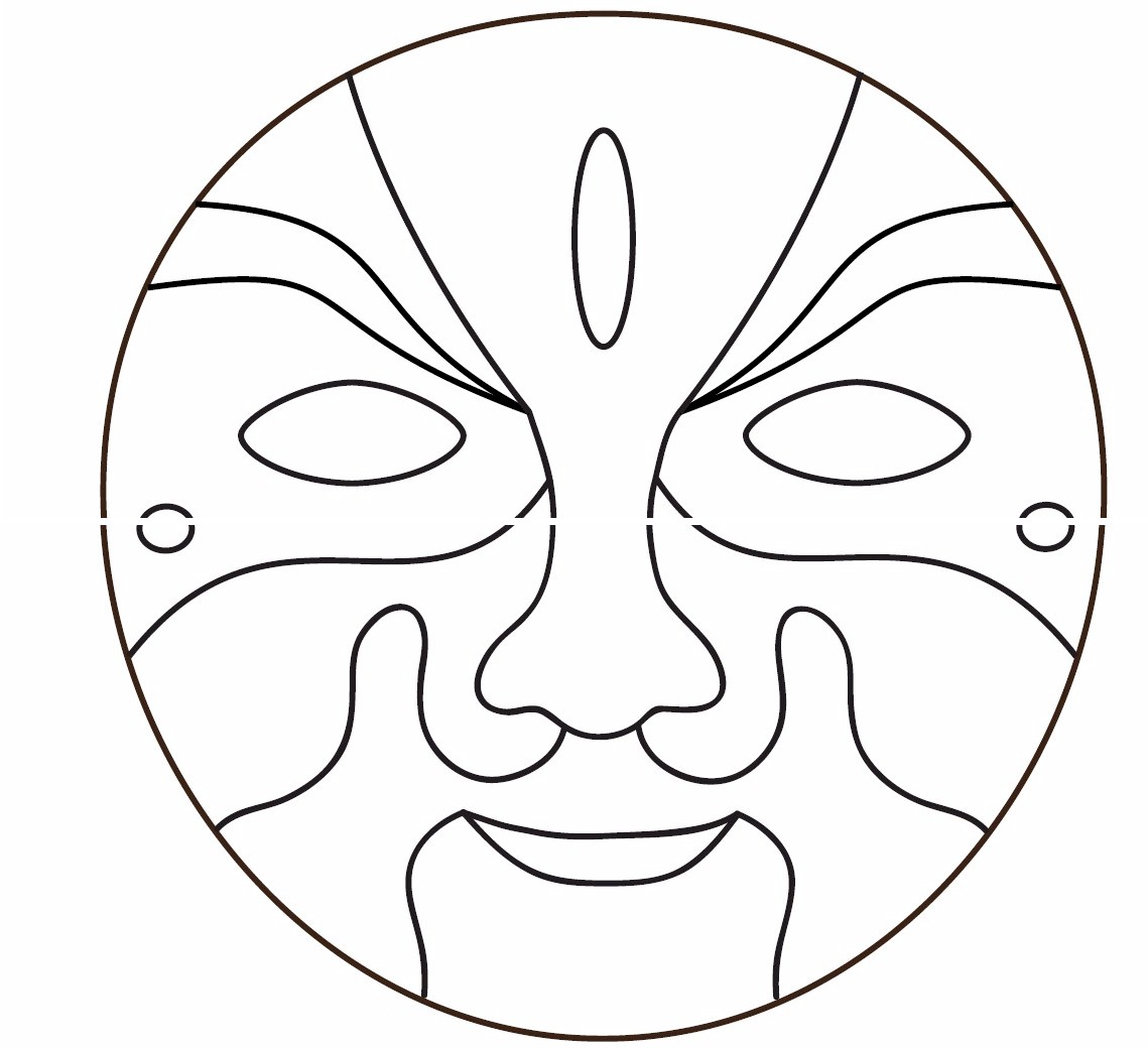 13 African Mask Template Images African Mask Coloring Pages Printable