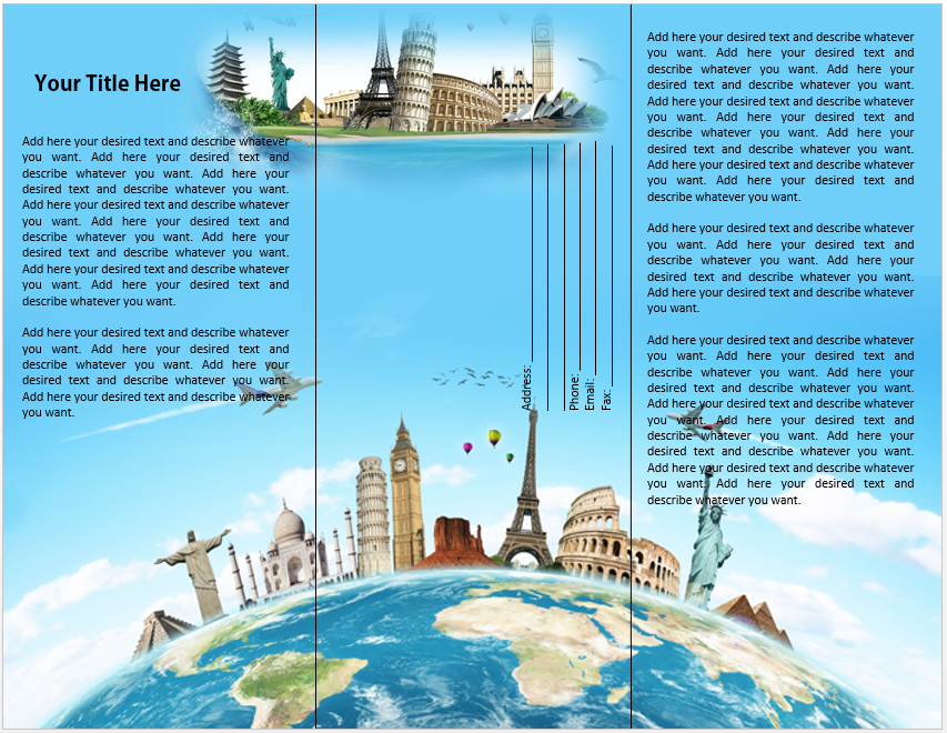 13 Travel Destination Brochure Template Images Travel Brochure 