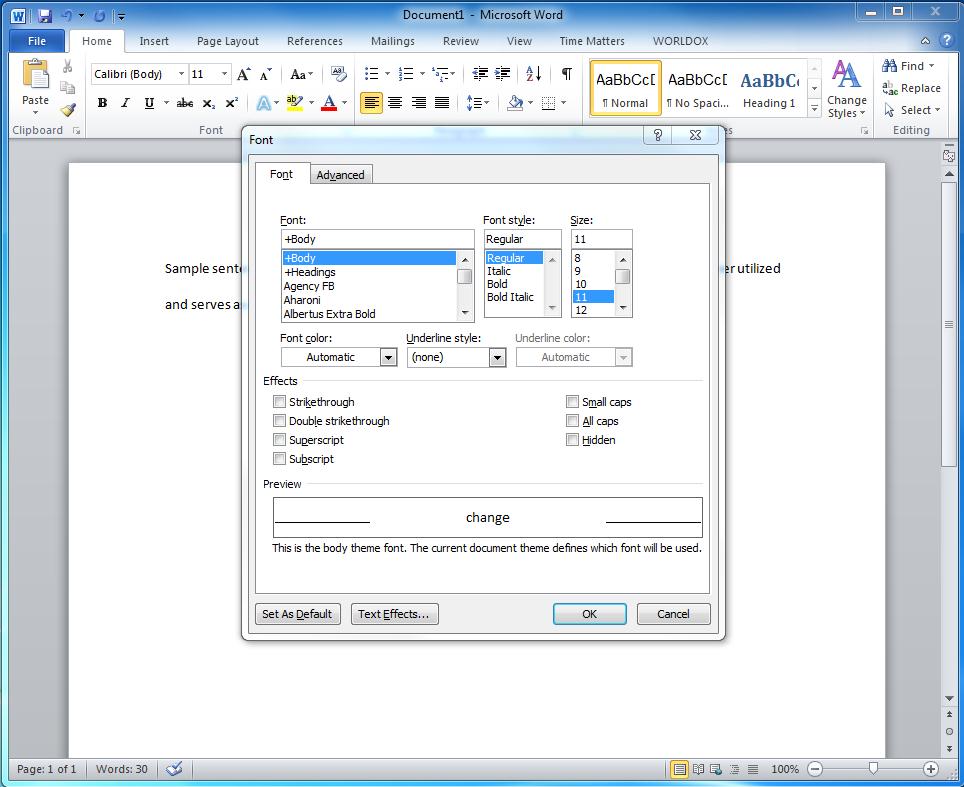 how to set default layout in word 2010