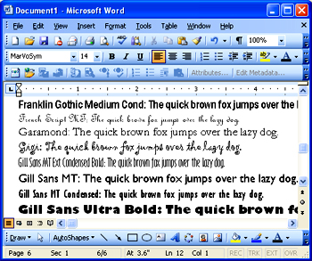 microsoft word fonts are incorrect
