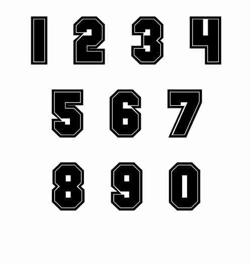 number jersey font