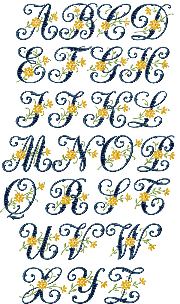 Printable Embroidery Letter Patterns