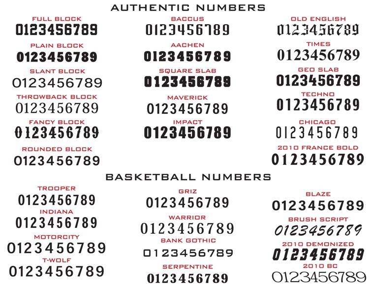 11 Basketball Jersey Samples Fonts 