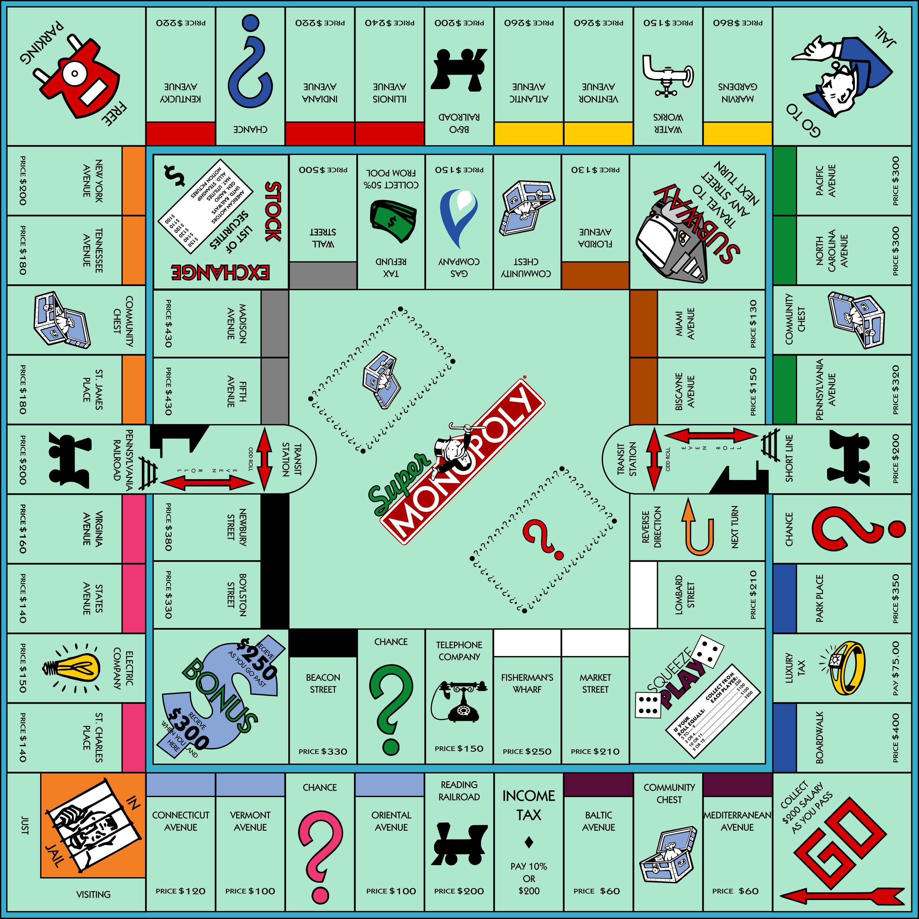 monopoly board template photoshop