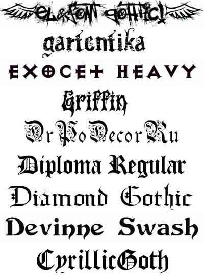popular gothic fonts